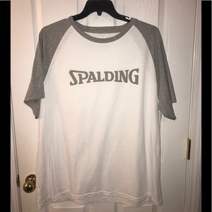 Spalding white and gray short sleeve T- shirt